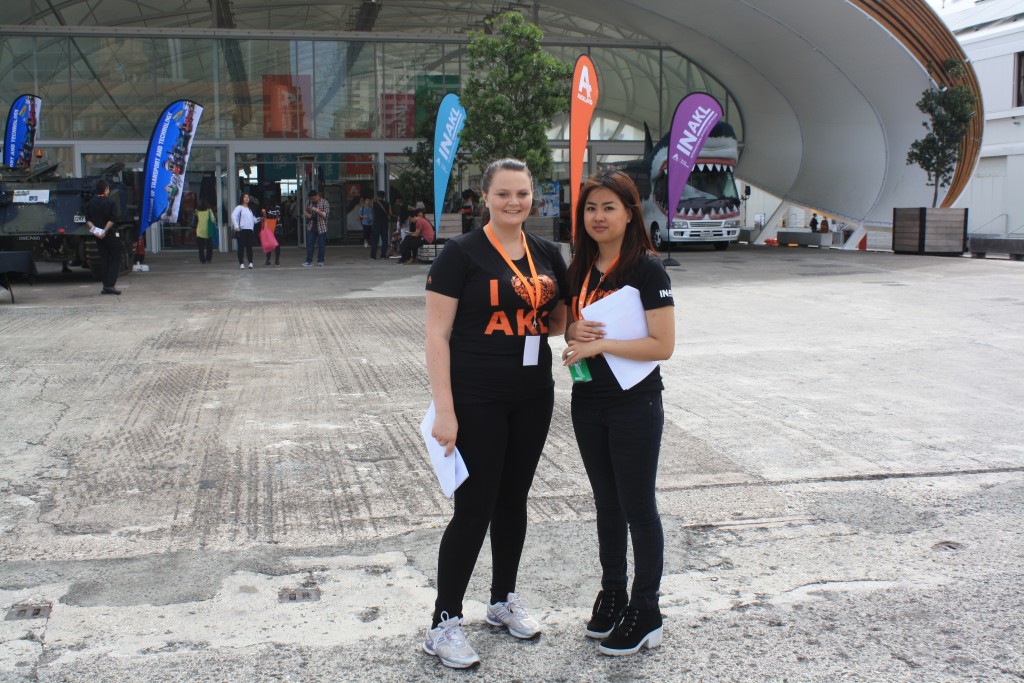Students from the International Travel College working at the International Student Welcome Event held at the Cloud yesterday (Thursday 12 March)