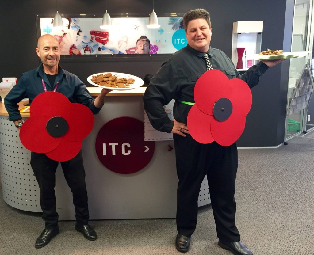 ITC Tutorial Team Leader Rob and Senior Tutor Jacques get into the ANZAC Day spirit.